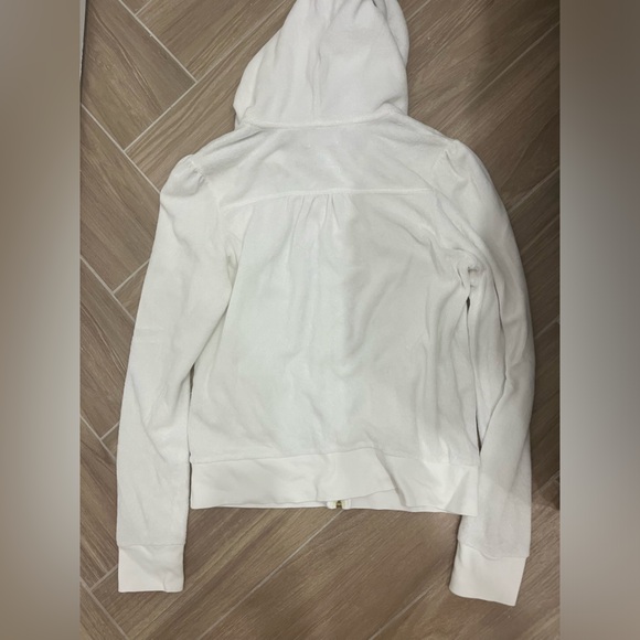 JUICY COUTURE WHITE TERRY ZIPUP HOODIE - Picture 8 of 9